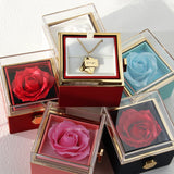 Envelopes with Text Necklace Eternal Rose Box with Personalized