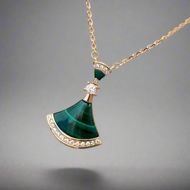 Bvlgari Divas' Dream Malachite Diamonds 18k Gold Necklace