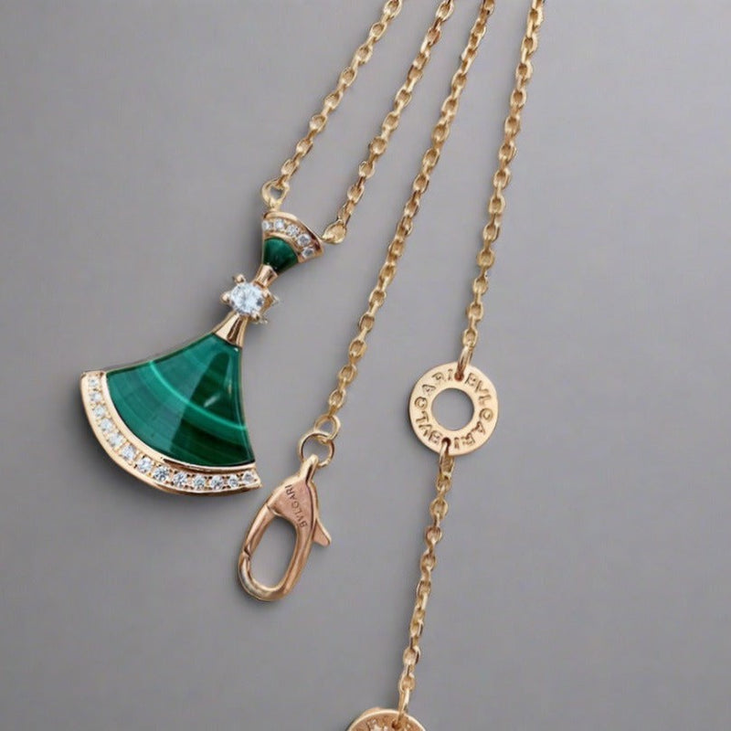 Bvlgari Divas' Dream Malachite Diamonds 18k Gold Necklace